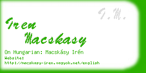 iren macskasy business card